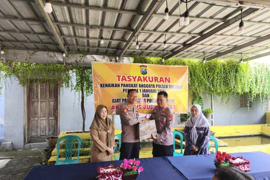 Polsek Balerejo Gelar Tasyakuran Kenaikan Pangkat dan Lepas Sambut Wakapolsek